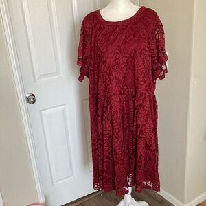Torrid Lace Red Lace Dress Sz 3X